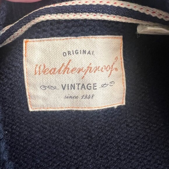 Men's Navy Blue & Cream Snowflake Crew Sweater, Size XL - Picture 6 of 9